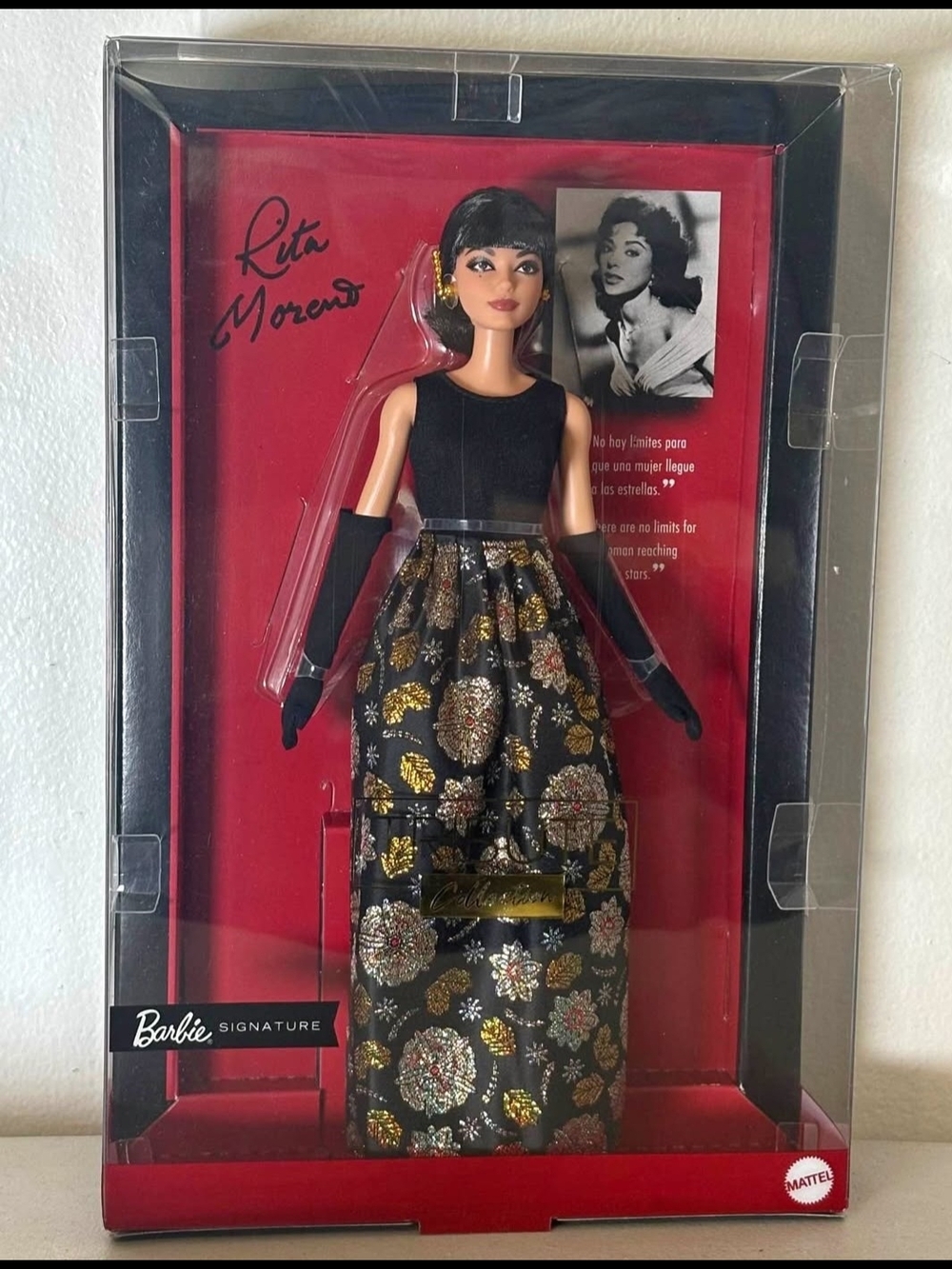 Barbie Signature Black and Gold Floral Evening Gown Doll